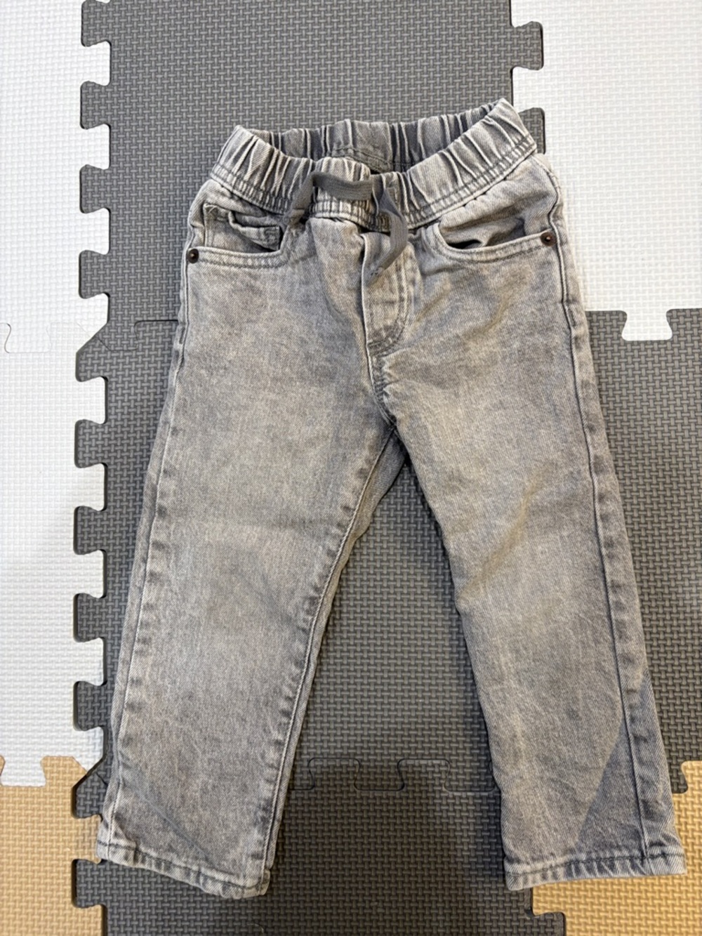 GAP Kids Light Gray Elastic Waist Denim Jeans